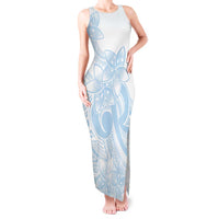Polynesian Tribal Plumeria Lotu Tamaiti Tank Maxi Dress Pastel Sky Blue - Polynesian Pride