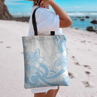 Polynesian Tribal Plumeria Lotu Tamaiti Tote Bag Pastel Sky Blue LT9 - Polynesian Pride