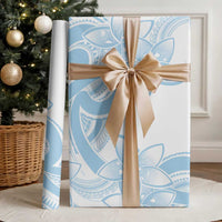 Polynesian Tribal Plumeria Lotu Tamaiti Wrapping Paper Pastel Sky Blue - Polynesian Pride