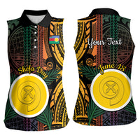 Personalised Shefa Day Women Sleeveless Polo Shirt Happy June 18 Vanuatu Province LT14 - Polynesian Pride