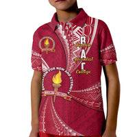 Personalised Tonga Beulah College Kid Polo Shirt Tongan Ngatu Pattern LT14 Kid Maroon - Polynesian Pride