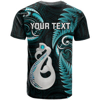 Custom New Zealand T Shirt Aotearoa Silver Fern With Manaia Maori Unique Turquoise LT14 - Polynesian Pride