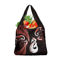 Red New Zealand Grocery Bag Aotearoa Silver Fern With Manaia Maori LT14 1-pack One Size Red - Polynesian Pride