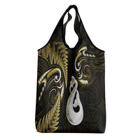 Gold New Zealand Grocery Bag Aotearoa Silver Fern With Manaia Maori LT14 - Polynesian Pride