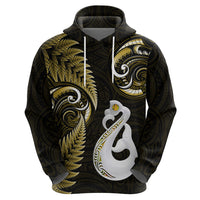 Custom New Zealand Hoodie Aotearoa Silver Fern With Manaia Maori Unique Gold LT14 - Polynesian Pride
