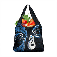 Nlue New Zealand Grocery Bag Aotearoa Silver Fern With Manaia Maori LT14 1-pack One Size Blue - Polynesian Pride
