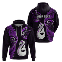 Custom New Zealand Hoodie Aotearoa Silver Fern With Manaia Maori Unique Purple LT14 - Polynesian Pride