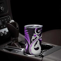 New Zealand Tumbler Cup Aotearoa Silver Fern With Manaia Maori Unique Purple