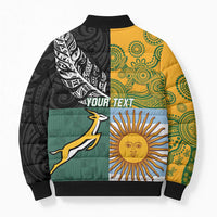 Personalised Rugby 2025 Championship Bomber Puffer Jacket Combination of Southern Hemisphere Countries - Polynesian Pride