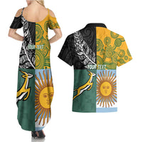 Personalised Rugby 2025 Championship Couples Matching Summer Maxi Dress and Hawaiian Shirt Combination of Southern Hemisphere Countries - Polynesian Pride