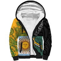 Personalised Rugby 2025 Championship Sherpa Hoodie Combination of Southern Hemisphere Countries LT14 Unisex Black - Polynesian Pride