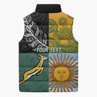 Personalised Rugby 2025 Championship Sleeveless Puffer Jacket Combination of Southern Hemisphere Countries - Polynesian Pride