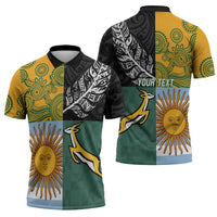 Personalised Rugby 2025 Championship Zipper Polo Shirt Combination of Southern Hemisphere Countries - Polynesian Pride