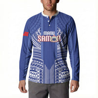 Custom Manu Samoa Rugby 2026 Button Sweatshirt Samoan Pattern