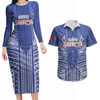 Custom Manu Samoa Rugby 2026 Couples Matching Long Sleeve Bodycon Dress and Hawaiian Shirt Samoan Pattern