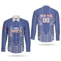 Custom Manu Samoa Rugby 2026 Couples Matching Off The Shoulder Long Sleeve Dress and Long Sleeve Button Shirt Samoan Pattern