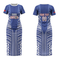 Custom Manu Samoa Rugby 2026 Couples Matching Short Sleeve Bodycon Dress and Hawaiian Shirt Samoan Pattern