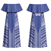 Custom Manu Samoa Rugby 2026 Family Matching Off Shoulder Maxi Dress and Hawaiian Shirt Samoan Pattern