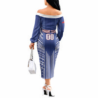 Custom Manu Samoa Rugby 2026 Off The Shoulder Long Sleeve Dress Samoan Pattern