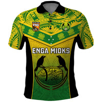 Papua New Guinea Rugby Polo Shirt Enga Mioks PNG Polynesian Pattern LT14 Green - Polynesian Pride