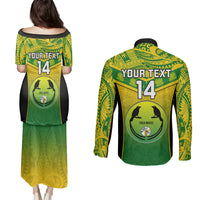 Custom Papua New Guinea Rugby Couples Matching Puletasi Dress and Long Sleeve Button Shirts Enga Mioks PNG Polynesian Pattern LT14 - Polynesian Pride