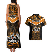 Papua New Guinea Rugby Couples Matching Tank Maxi Dress And Hawaiian Shirt Lae Snax Tigers PNG Polynesian Pattern LT14 - Polynesian Pride