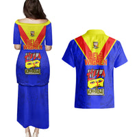 Papua New Guinea Rugby Couples Matching Puletasi Dress and Hawaiian Shirt Hela Wigmen PNG Polynesian Pattern LT14 - Polynesian Pride