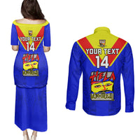 Custom Papua New Guinea Rugby Couples Matching Puletasi Dress and Long Sleeve Button Shirts Hela Wigmen PNG Polynesian Pattern LT14 - Polynesian Pride
