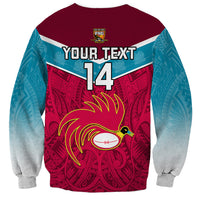 Custom Papua New Guinea Rugby Sweatshirt Goroka Lahanis PNG Polynesian Pattern LT14 - Polynesian Pride