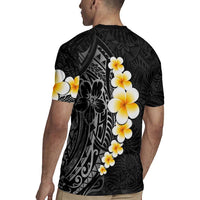 Black Tropical Plumeria With Galaxy Polynesian Art Rugby Jersey