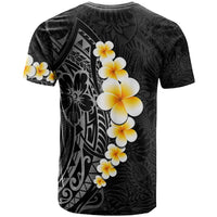 Black Tropical Plumeria With Galaxy Polynesian Art T Shirt LT14 - Polynesian Pride