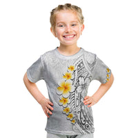 White Tropical Plumeria With Galaxy Polynesian Art Kid T Shirt LT14 White - Polynesian Pride