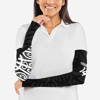 New Zealand Silver Fern Rugby Custom Arm Sleeves Maori Koru Go Black Fern - Polynesian Pride