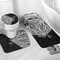 New Zealand Silver Fern Rugby Custom Bathroom Set Maori Koru Go Black Fern - Polynesian Pride