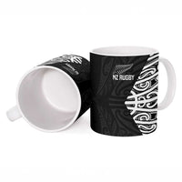 New Zealand Silver Fern Rugby Custom Ceramic Mug Maori Koru Go Black Fern - Polynesian Pride