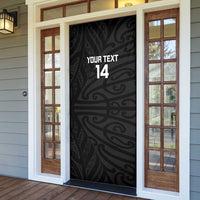 New Zealand Silver Fern Rugby Custom Door Cover Maori Koru Go Black Fern - Polynesian Pride