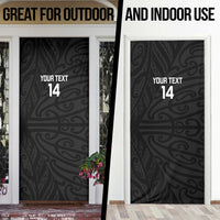 New Zealand Silver Fern Rugby Custom Door Cover Maori Koru Go Black Fern - Polynesian Pride