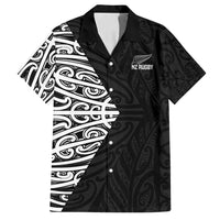 New Zealand Silver Fern Rugby Custom Family Matching Off Shoulder Maxi Dress and Hawaiian Shirt Maori Koru Go Black Fern - Polynesian Pride