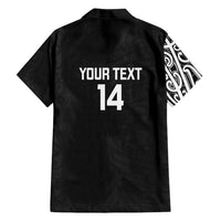 New Zealand Silver Fern Rugby Custom Family Matching Off Shoulder Maxi Dress and Hawaiian Shirt Maori Koru Go Black Fern - Polynesian Pride