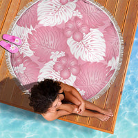 Pink Aloha Hawaii Beach Blanket Monstera Hibiscus Plumeria Seamless Vibes - Polynesian Pride