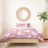 Pink Aloha Hawaii Bedding Set Monstera Hibiscus Plumeria Seamless Vibes - Polynesian Pride