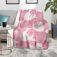Pink Aloha Hawaii Blanket Monstera Hibiscus Plumeria Seamless Vibes - Polynesian Pride