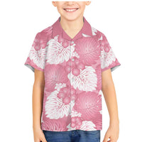 Pink Aloha Hawaii Family Matching Mermaid Dress and Hawaiian Shirt Monstera Hibiscus Plumeria Seamless Vibes - Polynesian Pride