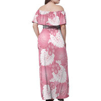 Pink Aloha Hawaii Family Matching Off Shoulder Maxi Dress and Hawaiian Shirt Monstera Hibiscus Plumeria Seamless Vibes - Polynesian Pride