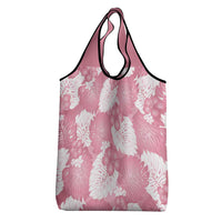 Pink Aloha Hawaii Grocery Bag Monstera Hibiscus Plumeria Seamless Vibes - Polynesian Pride