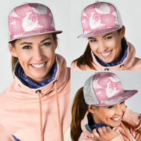 Pink Aloha Hawaii Mesh Trucker Cap Monstera Hibiscus Plumeria Seamless Vibes - Polynesian Pride