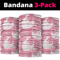 Pink Aloha Hawaii Neck Gaiter Monstera Hibiscus Plumeria Seamless Vibes LT14