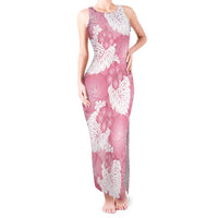 Pink Aloha Hawaii Tank Maxi Dress Monstera Hibiscus Plumeria Seamless Vibes - Polynesian Pride
