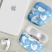 Blue Aloha Hawaii AirPods Case Monstera Hibiscus Plumeria Seamless Vibes - Polynesian Pride