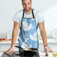 Blue Aloha Hawaii Apron Monstera Hibiscus Plumeria Seamless Vibes - Polynesian Pride